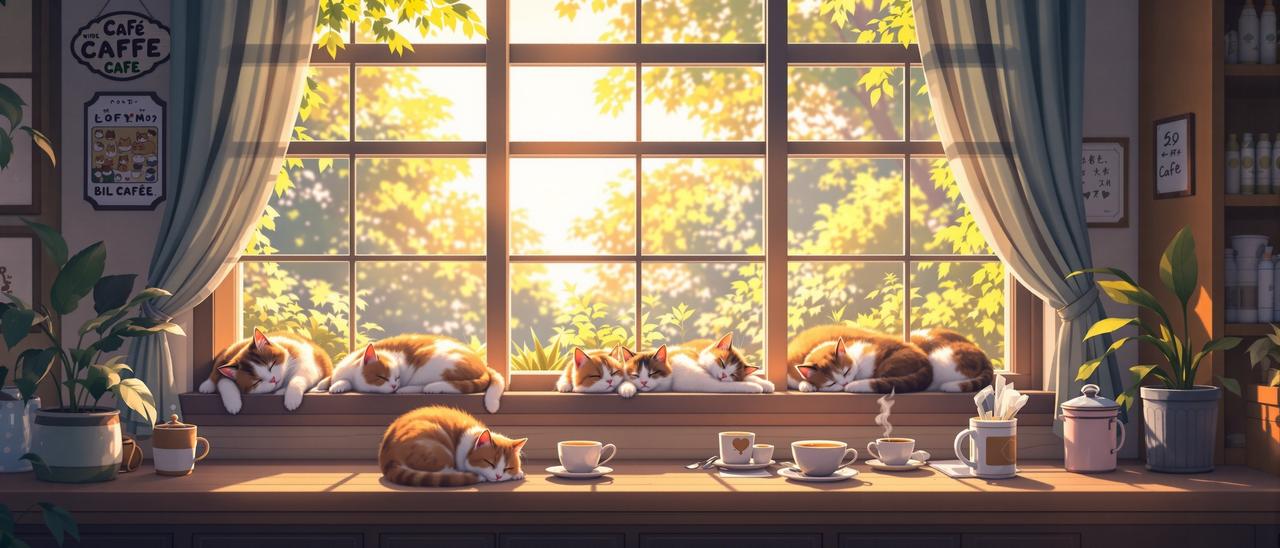 猫与咖啡的温柔时光 - Banner